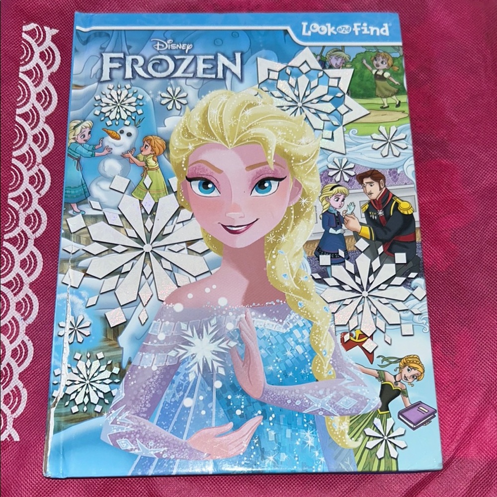 Disney Frozen Look and Find Book with Blue and Pink Cover